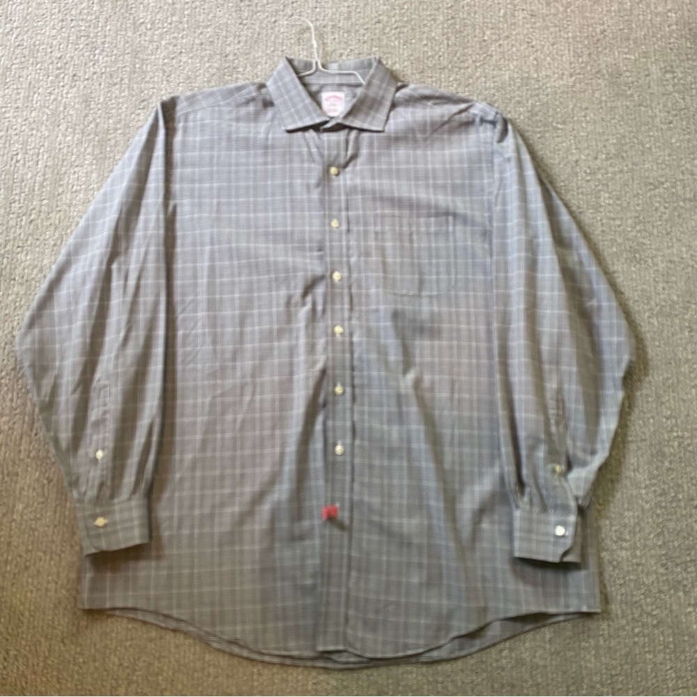Brooks Brothers Black Plaid Dress Shirt - Size 17.5 - 36/37
